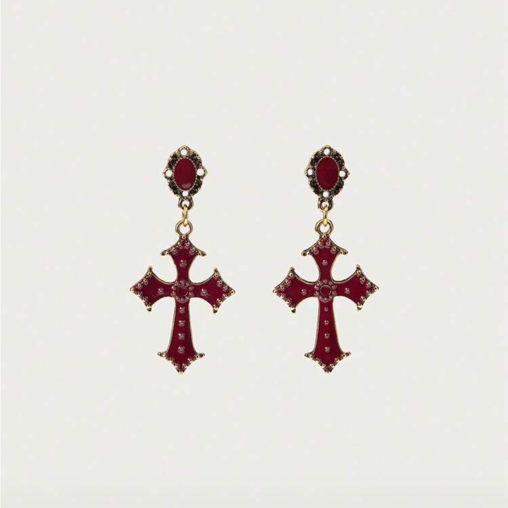 Cross Drop Earrings Q925